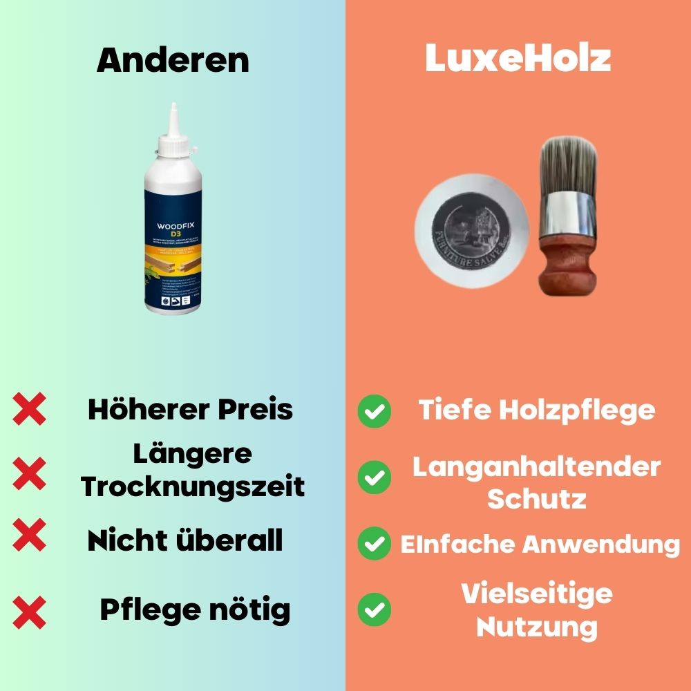 LuxeHolz - Repariert, nährt und schützt Holz langanhaltend.