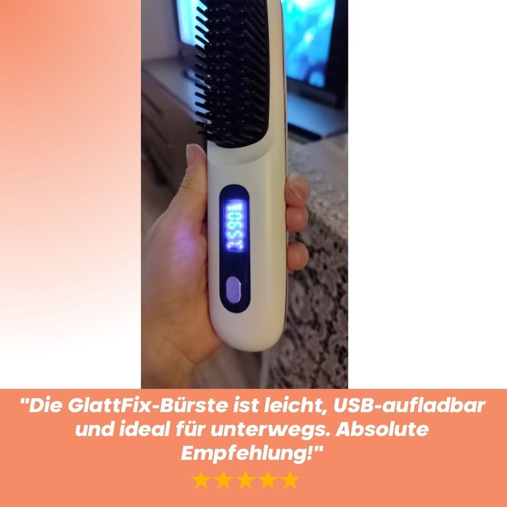 Glattfix - Tragbare, kabellose Haarglättbürste